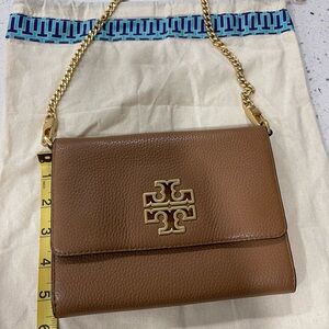Tory Burch Brown Gold Crossbody Bag